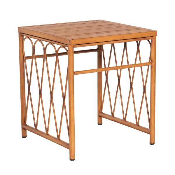 S650203 Cane End Table with Slatted Top
