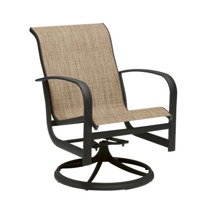Fremont Sling Swivel Rocker Dining Arm Chair