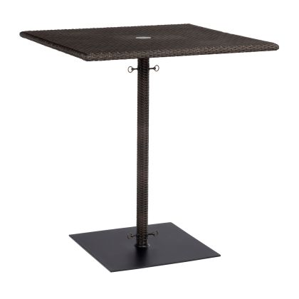 Woodard All-Weather Square Umbrella Bar Height Table with Weighted Base