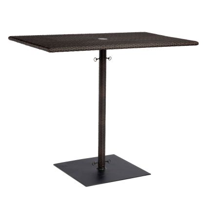 Woodard All-Weather Rectangular Umbrella Bar Height Table with Weighted Base