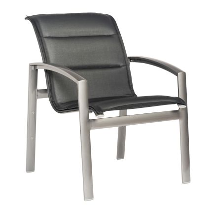 Metropolis Padded Sling Stacking Dining Arm Chair