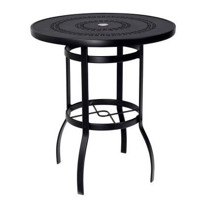 Woodard Deluxe 36" Round Bar Height Umbrella Table with Trellis Top