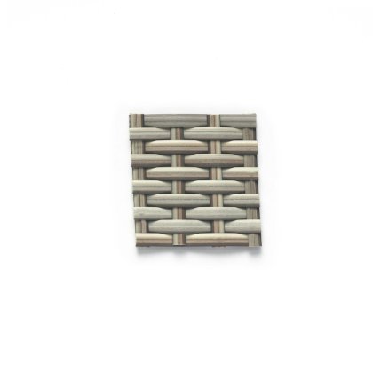 Square tile named Dove Gray, showcasing a woven pattern with interlaced strips in brown, beige, and gray against a plain white background.
