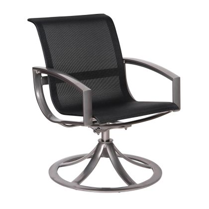Metropolis Sling Swivel Dining Arm Chair