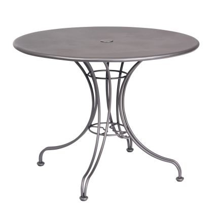 Woodard Solid Iron 36" Round Umbrella Table with Universal Base