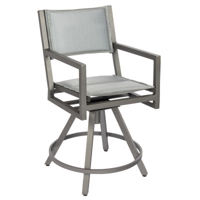 Palm Coast Padded Sling Swivel Counter Stool with Arms