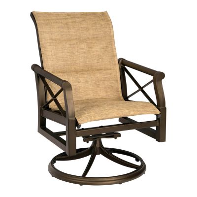 Andover Padded Sling Swivel Rocking Dining Armchair