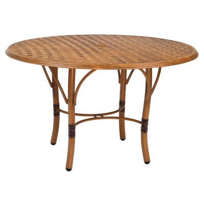Glade Isle Tables Round Dining Table with Thatch Top