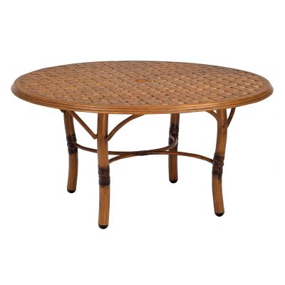 Glade Isle Tables Round Coffee Table with Thatch Top
