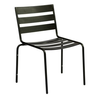 Café Series Metro Textured Black Dining Side Chair - Stackable