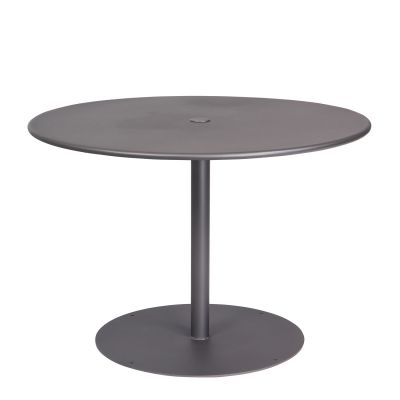 Solid Iron Top Pedestal Base Round ADA Dining Umbrella Table  