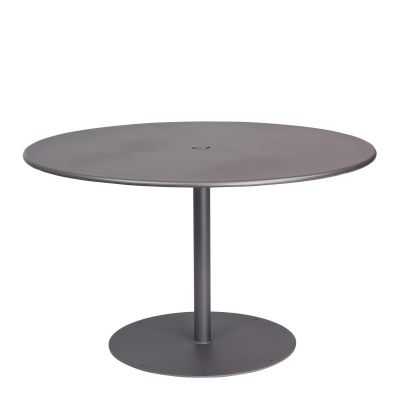 Solid Iron Top Pedestal Base Round ADA Dining Umbrella Table  
