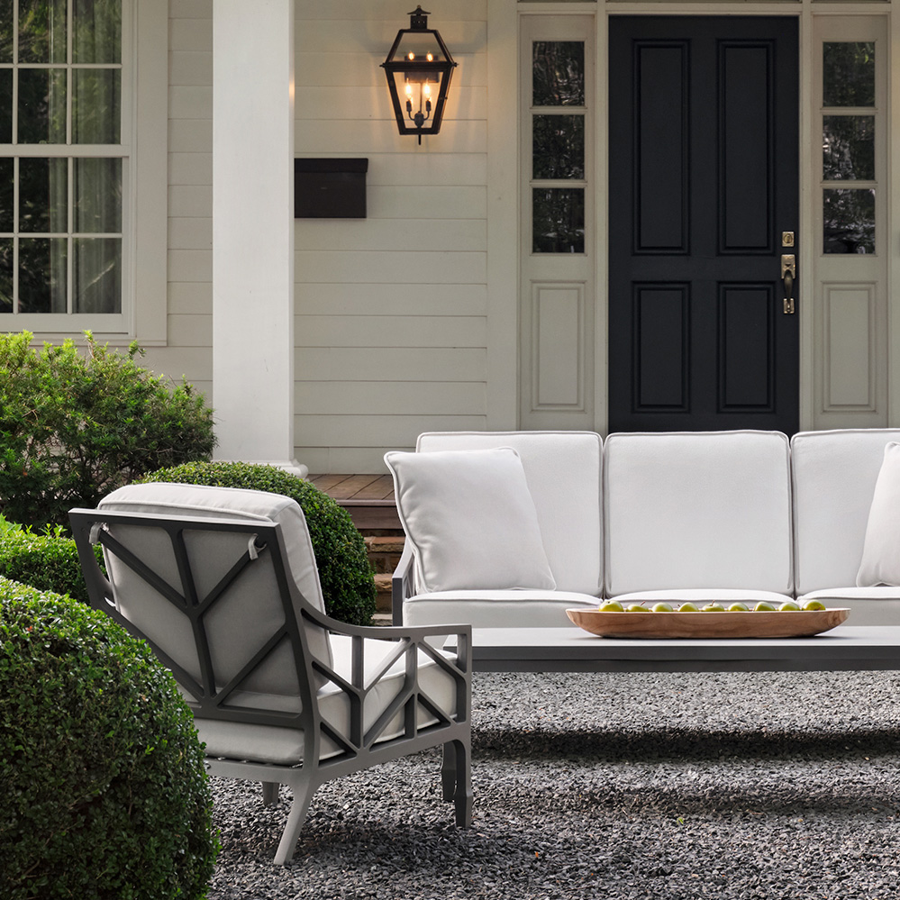 Alberti Outdoor Lounge Chair and Sofa in white by Alexa Hampton for Woodard